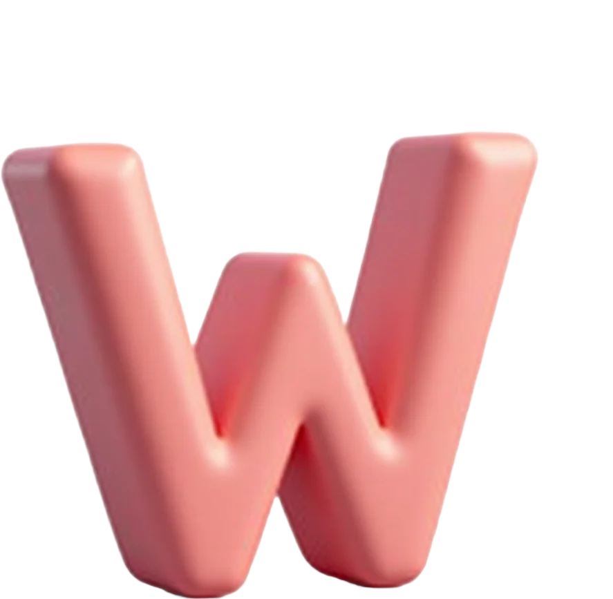 3D Pink Letter W